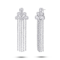 8.41ct 18k White Gold Diamond Chandelier Earring 8.41ct 18k White Gold Diamond Chandelier Earring