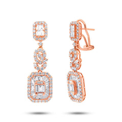 3.18ct 18k Rose Gold Diamond Earring 3.18ct 18k Rose Gold Diamond Earring
