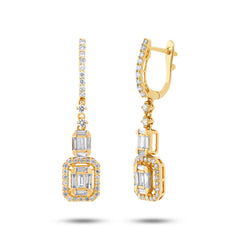 1.27ct 18k Yellow Gold Diamond Baguette Earring 1.27ct 18k Yellow Gold Diamond Baguette Earring