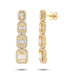 3.19ct 18k Yellow Gold Diamond Baguette Earring 3.19ct 18k Yellow Gold Diamond Baguette Earring