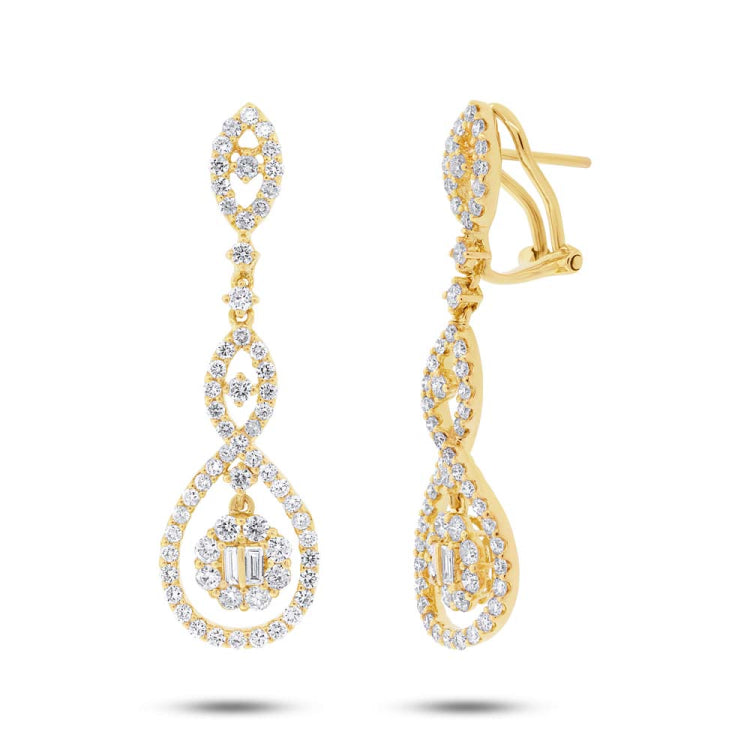 2.18ct 14k Yellow Gold Diamond Earring 2.18ct 14k Yellow Gold Diamond Earring