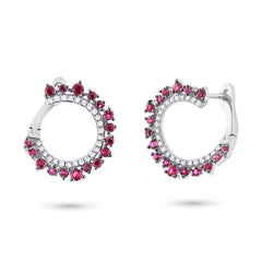 0.20ct Diamond & 0.72ct Ruby 14k White Gold Earring 0.20ct Diamond & 0.72ct Ruby 14k White Gold Earring