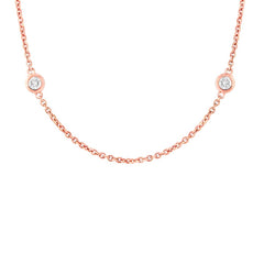 0.77ct 14k Rose Gold 18" Diamonds By The Yard Chain 0.77ct 14k Rose Gold 18" Diamonds By The Yard Chain