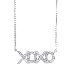 0.15ct 14k White Gold Diamond "XOXO" Pendant 0.15ct 14k White Gold Diamond "XOXO" Pendant