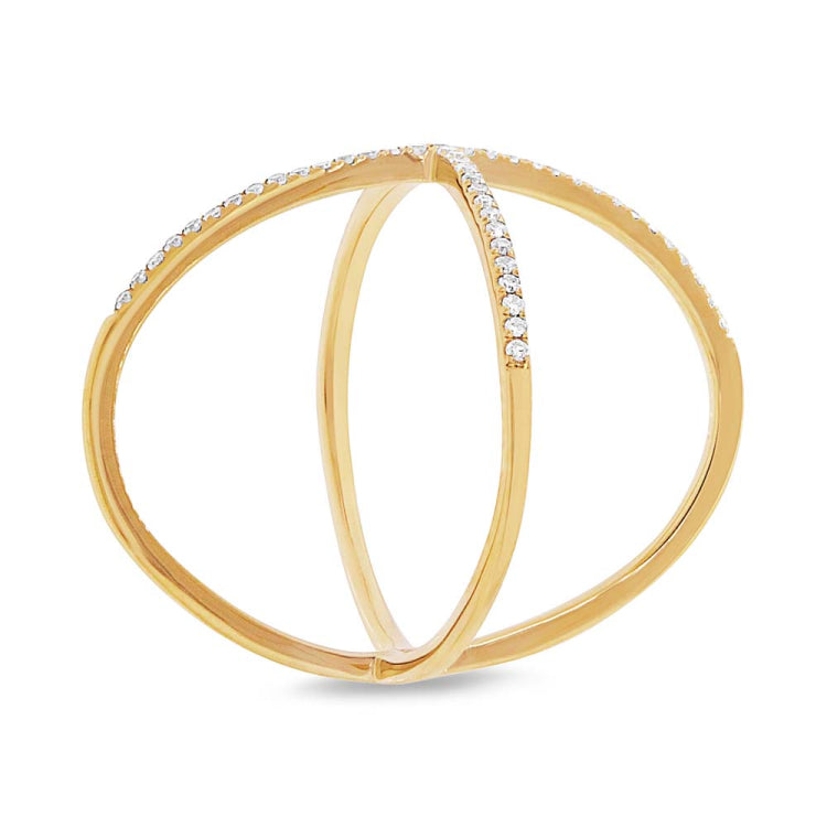 0.21ct 14k Yellow Gold Diamond Lady's "X" Ring Size 9 0.21ct 14k Yellow Gold Diamond Lady's "X" Ring Size 9