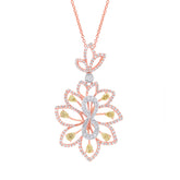 1.37ct 18k Three-tone Gold White & Fancy Color Diamond Pendant
