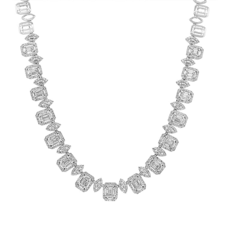 10.07 ct 18k White Gold Diamond Necklace 10.07 ct 18k White Gold Diamond Necklace