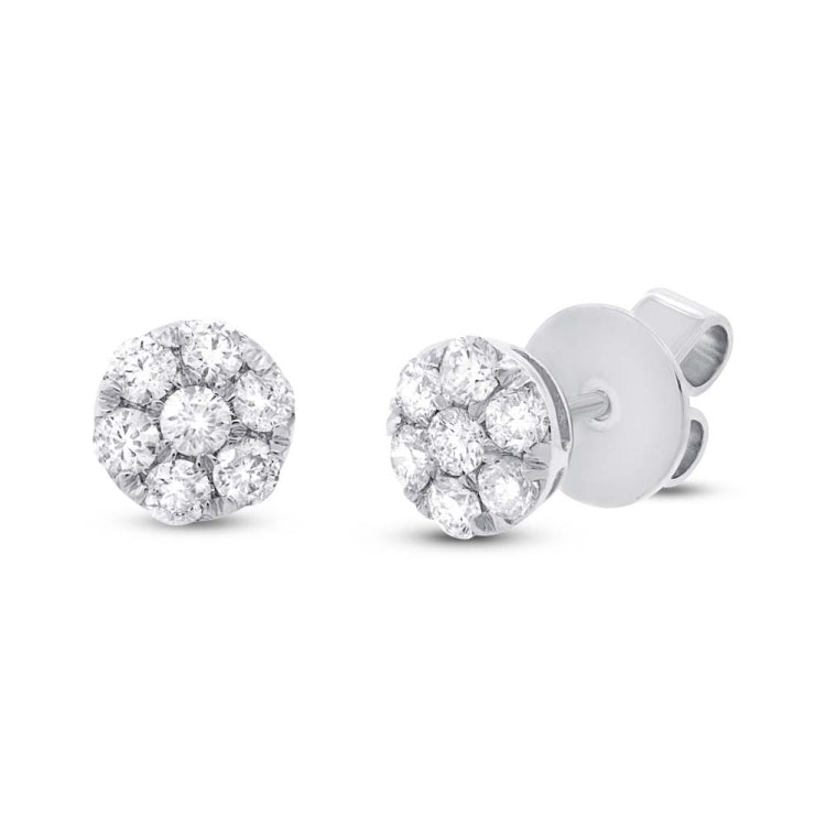 0.56ct 18k White Gold Diamond Cluster Stud Earring 0.56ct 18k White Gold Diamond Cluster Stud Earring