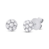 0.56ct 18k White Gold Diamond Cluster Stud Earring