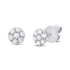 0.56ct 18k White Gold Diamond Cluster Stud Earring 0.56ct 18k White Gold Diamond Cluster Stud Earring