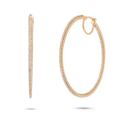 0.74ct 14k Yellow Gold Diamond Hoop Earring 0.74ct 14k Yellow Gold Diamond Hoop Earring
