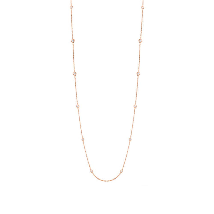 0.54ct 14k Rose Gold 20" Diamonds By The Yard Chain 0.54ct 14k Rose Gold 20" Diamonds By The Yard Chain