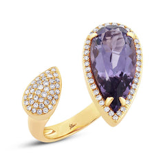 0.34ct Diamond & 4.68ct Amethyst 14k Yellow Gold Ring 0.34ct Diamond & 4.68ct Amethyst 14k Yellow Gold Ring