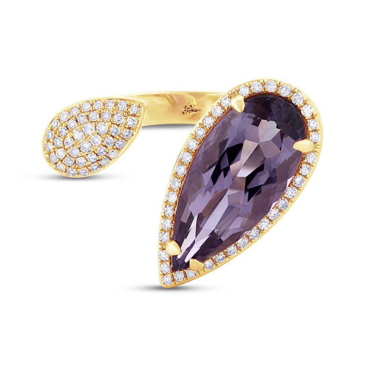 0.34ct Diamond & 4.68ct Amethyst 14k Yellow Gold Ring 0.34ct Diamond & 4.68ct Amethyst 14k Yellow Gold Ring