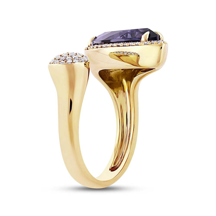 0.34ct Diamond & 4.68ct Amethyst 14k Yellow Gold Ring 0.34ct Diamond & 4.68ct Amethyst 14k Yellow Gold Ring
