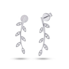 0.19ct 14k White Gold Diamond Leaf Earring 0.19ct 14k White Gold Diamond Leaf Earring