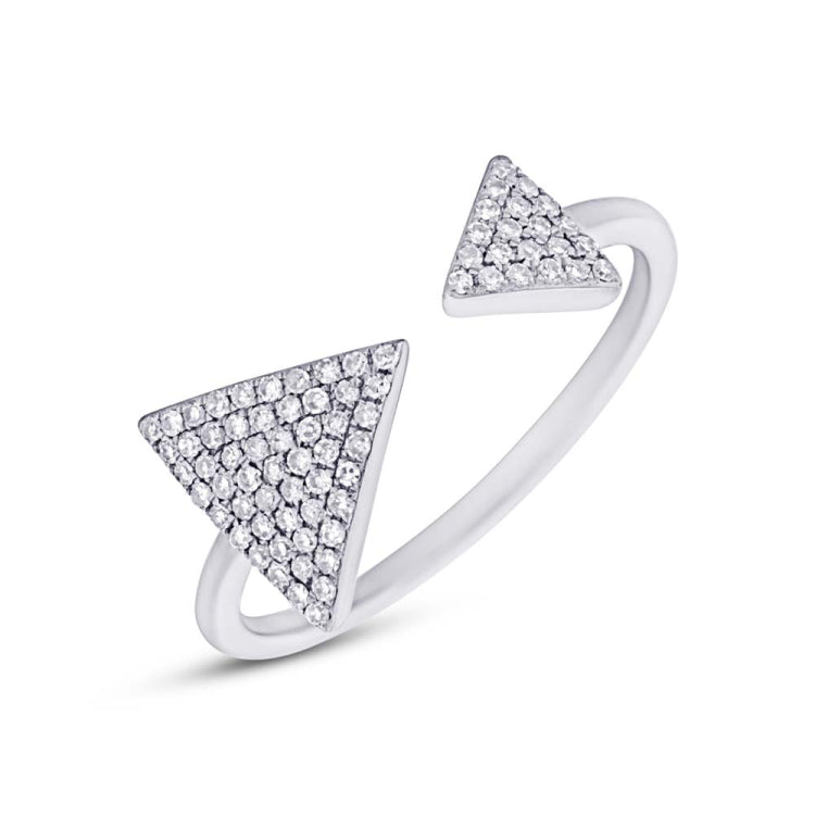 0.21ct 14k White Gold Diamond Triangle Lady's Ring 0.21ct 14k White Gold Diamond Triangle Lady's Ring