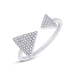 0.21ct 14k White Gold Diamond Triangle Lady's Ring 0.21ct 14k White Gold Diamond Triangle Lady's Ring