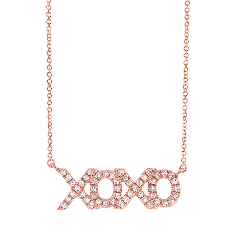 0.15ct 14k Rose Gold Diamond "XOXO" Pendant 0.15ct 14k Rose Gold Diamond "XOXO" Pendant