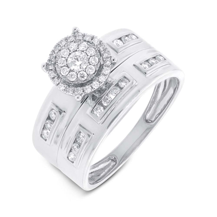 0.48ct 14k White Gold Diamond Trio Set Cluster 0.48ct 14k White Gold Diamond Trio Set Cluster