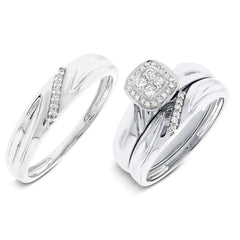 0.18ct 14k White Gold Diamond Trio Set 0.18ct 14k White Gold Diamond Trio Set