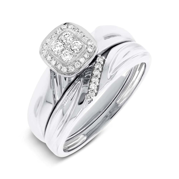 0.18ct 14k White Gold Diamond Trio Set 0.18ct 14k White Gold Diamond Trio Set
