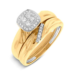 0.18ct 14k Yellow Gold Diamond Trio Set 0.18ct 14k Yellow Gold Diamond Trio Set