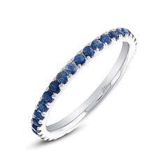 0.85ct 14k White Gold Blue Sapphire Eternity Band Size 6 0.85ct 14k White Gold Blue Sapphire Eternity Band Size 6