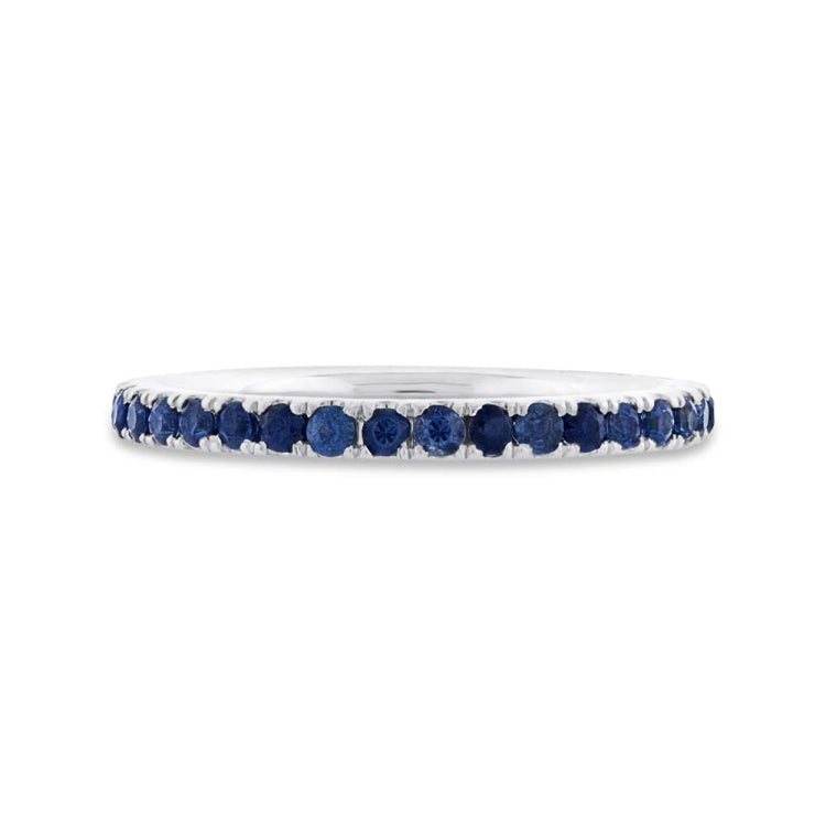 0.85ct 14k White Gold Blue Sapphire Eternity Band Size 6 0.85ct 14k White Gold Blue Sapphire Eternity Band Size 6