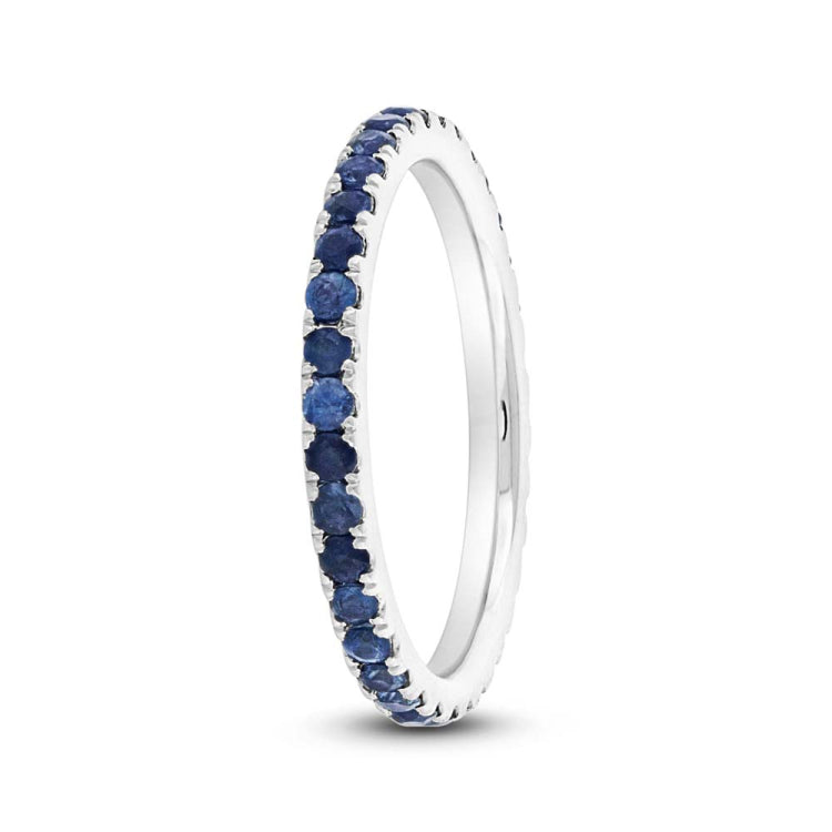 0.85ct 14k White Gold Blue Sapphire Eternity Band Size 6 0.85ct 14k White Gold Blue Sapphire Eternity Band Size 6