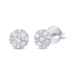 0.51ct 14k White Gold Diamond Cluster Stud Earring 0.51ct 14k White Gold Diamond Cluster Stud Earring