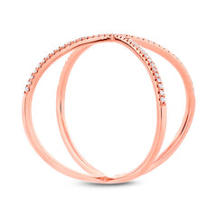 0.21ct 14k Rose Gold Diamond Lady's "X" Ring Size 10 0.21ct 14k Rose Gold Diamond Lady's "X" Ring Size 10