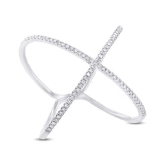 0.21ct 14k White Gold Diamond Lady's "X" Ring Size 10 0.21ct 14k White Gold Diamond Lady's "X" Ring Size 10