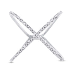 0.21ct 14k White Gold Diamond Lady's "X" Ring Size 10 0.21ct 14k White Gold Diamond Lady's "X" Ring Size 10