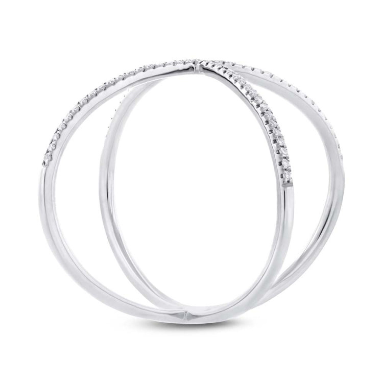 0.21ct 14k White Gold Diamond Lady's "X" Ring Size 10 0.21ct 14k White Gold Diamond Lady's "X" Ring Size 10