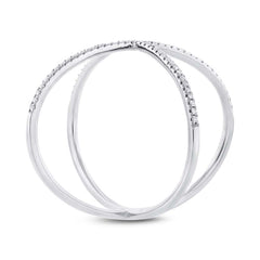 0.21ct 14k White Gold Diamond Lady's "X" Ring Size 10 0.21ct 14k White Gold Diamond Lady's "X" Ring Size 10