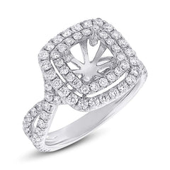 1.24ct 14k White Gold Diamond Semi-mount Ring 6.5x6.5mm Center 1.24ct 14k White Gold Diamond Semi-mount Ring 6.5x6.5mm Center