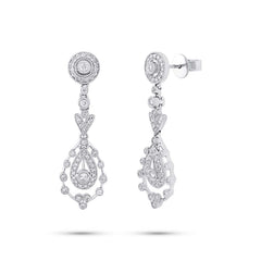 0.73ct 14k White Gold Diamond Fancy Earring 0.73ct 14k White Gold Diamond Fancy Earring