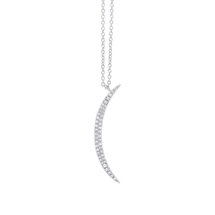 0.13ct 14k White Gold Diamond Crescent Pendant 0.13ct 14k White Gold Diamond Crescent Pendant
