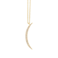 0.13ct 14k Yellow Gold Diamond Crescent Pendant 0.13ct 14k Yellow Gold Diamond Crescent Pendant