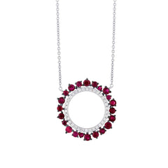 0.17ct Diamond & 0.76ct Ruby 14k White Gold Necklace 0.17ct Diamond & 0.76ct Ruby 14k White Gold Necklace