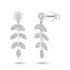 0.32ct 14k White Gold Diamond Leaf Earring 0.32ct 14k White Gold Diamond Leaf Earring
