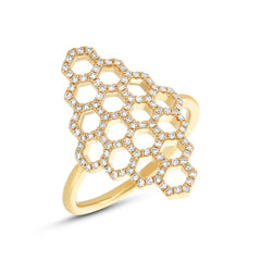 0.30ct 14k Yellow Gold Diamond Honeycomb Ring 0.30ct 14k Yellow Gold Diamond Honeycomb Ring