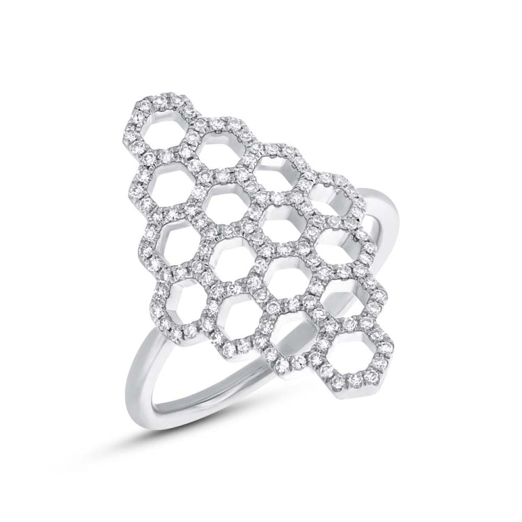0.30ct 14k White Gold Diamond Honeycomb Ring 0.30ct 14k White Gold Diamond Honeycomb Ring