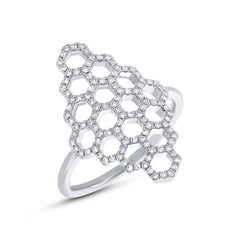 0.30ct 14k White Gold Diamond Honeycomb Ring 0.30ct 14k White Gold Diamond Honeycomb Ring