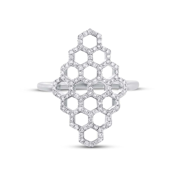 0.30ct 14k White Gold Diamond Honeycomb Ring 0.30ct 14k White Gold Diamond Honeycomb Ring