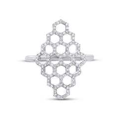 0.30ct 14k White Gold Diamond Honeycomb Ring 0.30ct 14k White Gold Diamond Honeycomb Ring