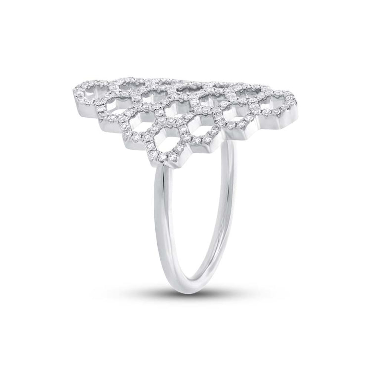 0.30ct 14k White Gold Diamond Honeycomb Ring 0.30ct 14k White Gold Diamond Honeycomb Ring