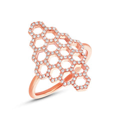 0.30ct 14k Rose Gold Diamond Honeycomb Ring 0.30ct 14k Rose Gold Diamond Honeycomb Ring