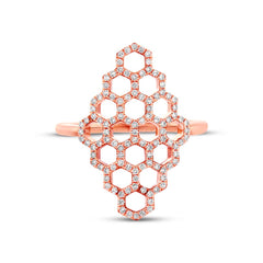 0.30ct 14k Rose Gold Diamond Honeycomb Ring 0.30ct 14k Rose Gold Diamond Honeycomb Ring